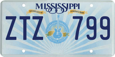 MS license plate ZTZ799