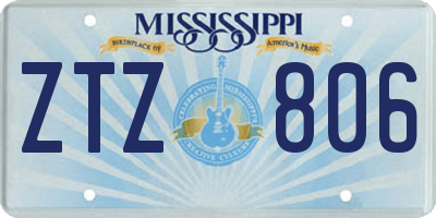 MS license plate ZTZ806