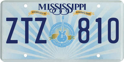 MS license plate ZTZ810