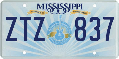 MS license plate ZTZ837