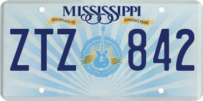MS license plate ZTZ842
