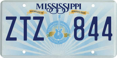 MS license plate ZTZ844