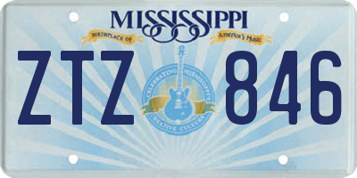 MS license plate ZTZ846