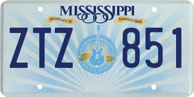 MS license plate ZTZ851