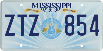 MS license plate ZTZ854