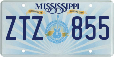 MS license plate ZTZ855