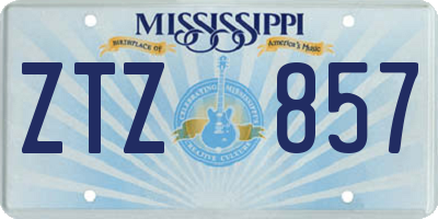 MS license plate ZTZ857