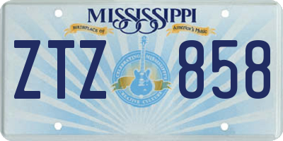MS license plate ZTZ858