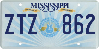 MS license plate ZTZ862