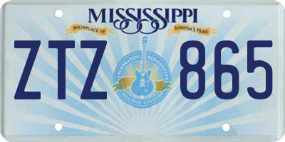 MS license plate ZTZ865