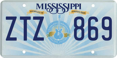 MS license plate ZTZ869
