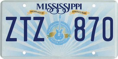 MS license plate ZTZ870