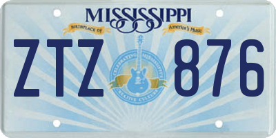 MS license plate ZTZ876
