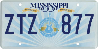 MS license plate ZTZ877