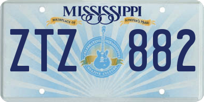 MS license plate ZTZ882