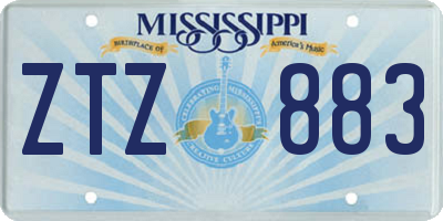MS license plate ZTZ883