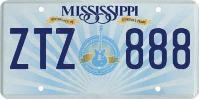 MS license plate ZTZ888