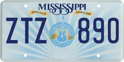 MS license plate ZTZ890