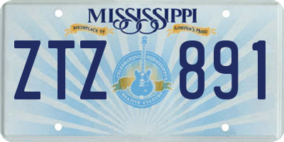 MS license plate ZTZ891