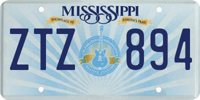 MS license plate ZTZ894