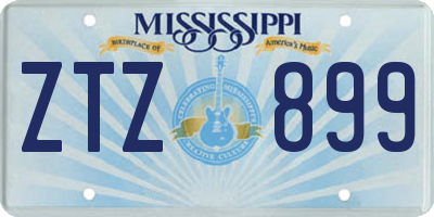 MS license plate ZTZ899