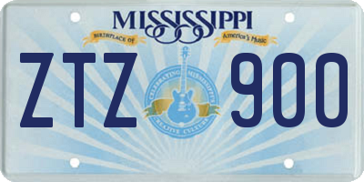 MS license plate ZTZ900