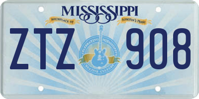 MS license plate ZTZ908