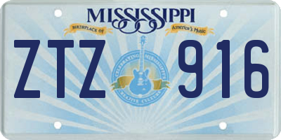 MS license plate ZTZ916