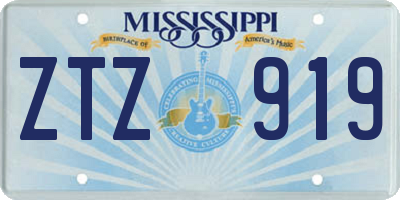 MS license plate ZTZ919