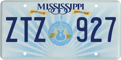 MS license plate ZTZ927