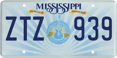 MS license plate ZTZ939