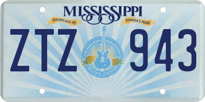 MS license plate ZTZ943
