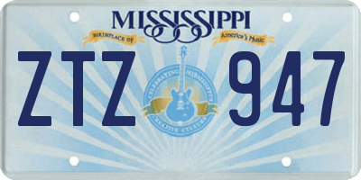 MS license plate ZTZ947
