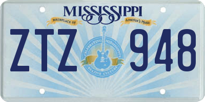 MS license plate ZTZ948
