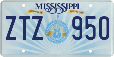 MS license plate ZTZ950