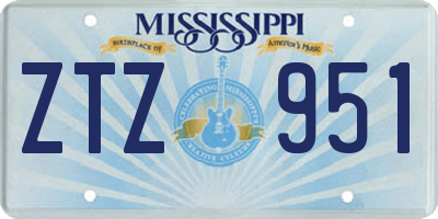 MS license plate ZTZ951