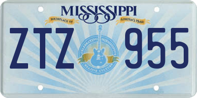 MS license plate ZTZ955