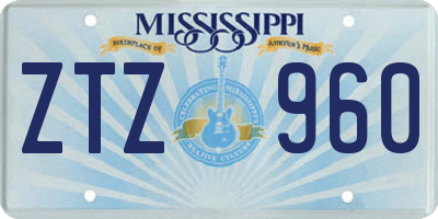 MS license plate ZTZ960
