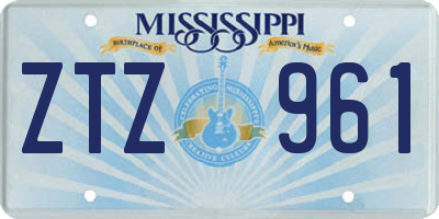 MS license plate ZTZ961