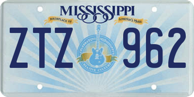 MS license plate ZTZ962