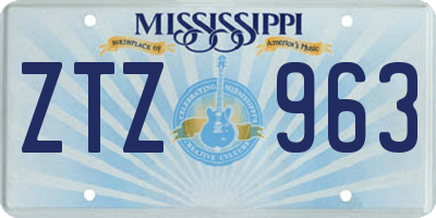 MS license plate ZTZ963