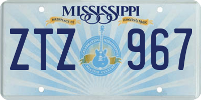 MS license plate ZTZ967