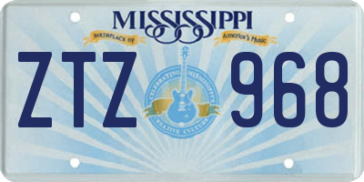 MS license plate ZTZ968