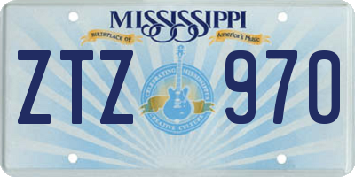 MS license plate ZTZ970