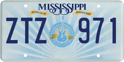 MS license plate ZTZ971