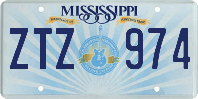 MS license plate ZTZ974