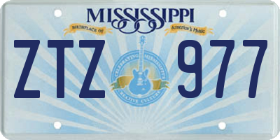 MS license plate ZTZ977