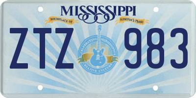 MS license plate ZTZ983