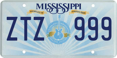 MS license plate ZTZ999