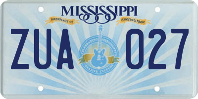 MS license plate ZUA027